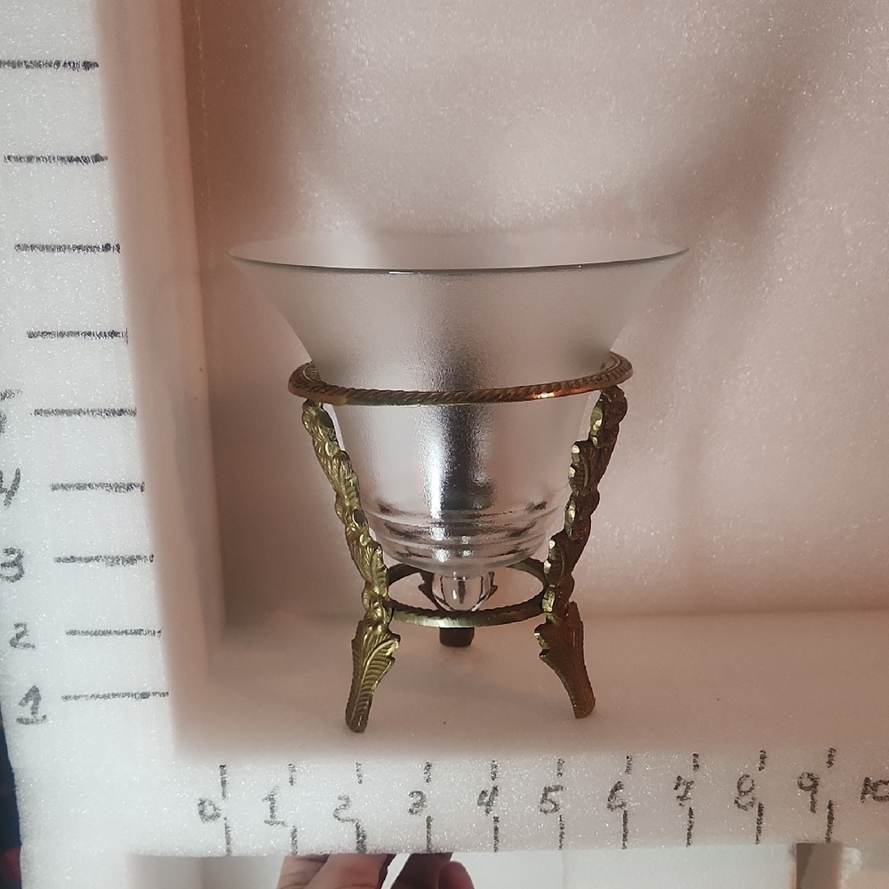 Vintage chic glass glass glass and gold metal - mid-century style